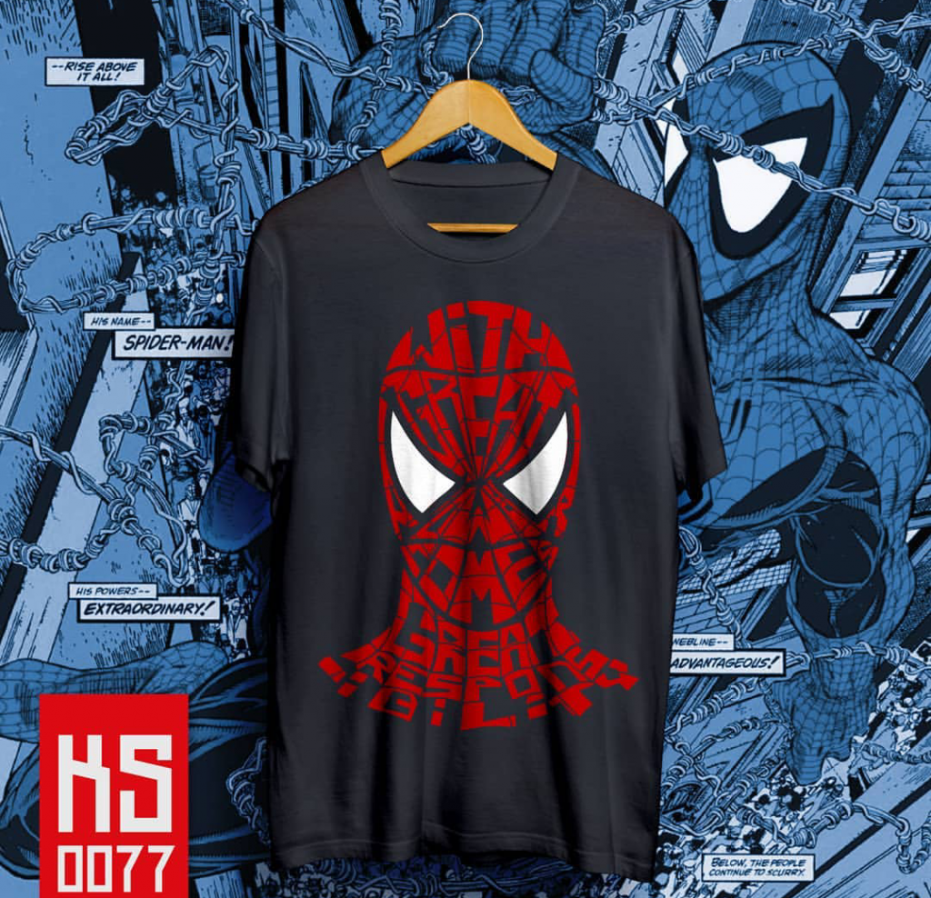 Custom T-shirt Free Design online Spiderman di Serpong